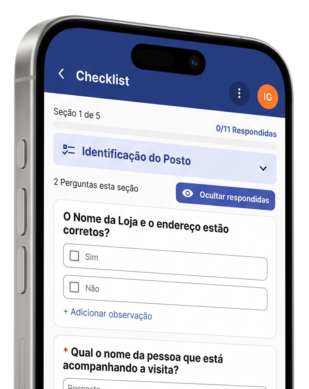 Aplicativo de Checklist de Execução da Stringhini
